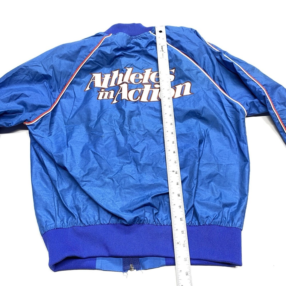 Rare VTG LeTrell Sports "Athletes in Action" Full Zip Track Jacket USA 80s SZ L - Picture 7 of 8